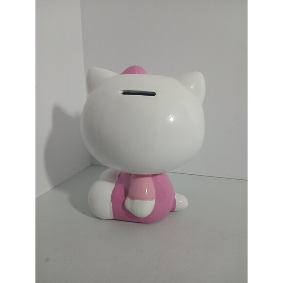 Sanrio Hello Kitty Sitting Ceramic Piggy Bank Pink Bow 8" Home Decor Kawaii - Picture 3 of 7